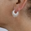 Silver Sunray Hoops