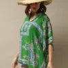 One Hundred Stars Handkerchief Green Tunic Top