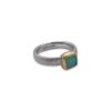 18ct Gold & Silver Square Australian Opal Ring