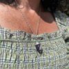 Amethyst Acorn Cup Necklace Silver