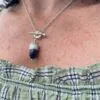 Lapis Acorn Cup Necklace Silver