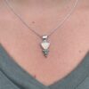 Triangle Moonstone and Blue Topaz Necklace