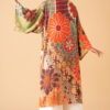 Powder 70s Kaleidoscope Floral Kimono Gown – Sage