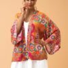 Powder Golden Cranes Kimono Jacket