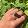 Fi Mehra – Oval Green Sapphire Ring With 9ct Gold Setting