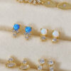 Trio Crystal Opal Studs