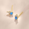 Trio Crystal Opal Studs