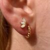 Dainty Opal 3 Leaf Labret Single Earring