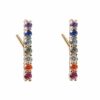 Rainbow Crystal Bar Studs