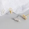 Crystal Leaf Crown Studs