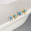 Opal Eight-Point Star Studs