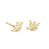 Crystal Petal Crown Studs