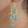 Fountain Gemstone Earrings Chalcedony