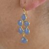 Artemis Gemstone Drop Earrings Sky Blue Chalcedony