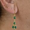 Elegant Cabochon Gemstone Earrings Green Onyx