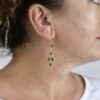 Elegant Cabochon Gemstone Earrings Green Onyx