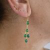 Elegant Cabochon Gemstone Earrings Green Onyx