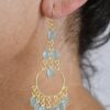 Chandelier Gemstone Earrings Cornflower Blue Chalcedony