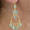 Chandelier Gemstone Earrings Aqua Chalcedony