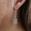 Gemstone 5 Drops Faceted Earrings Aqua Chalcedony