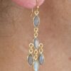 Gemstone 5 Drops Faceted Earrings Labradorite