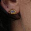 Ornate Oval Studs Moonstone & Labradorite