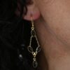 Chain Detail Cabochon Drop Earrings Black Onyx