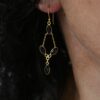 Chain Detail Cabochon Drop Earrings Black Onyx