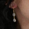 Double Teardrop Earrings Moonstone