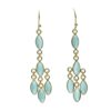 Gemstone 5 Drops Faceted Earrings Aqua Chalcedony