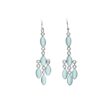 Gemstone 5 Drops Faceted Earrings Aqua Chalcedony