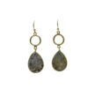 Circle Gemstone Drop Earrings Labradorite