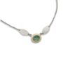 Green Cabochon Tourmaline Necklace With Leaf Details