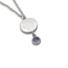 Fixed Leaf Charm Necklace With Moonstone