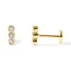 Crystal Trio Single Labret Earring