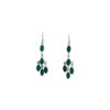 Gemstone 5 Drops Faceted Earrings Green Onyx