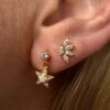 Crystal Petal Crown Studs