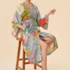 Tropical Flora and Fauna Kimono Gown – Lavender