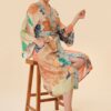 70s Kaleidoscope Floral Kimono Gown – Coconut