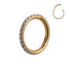 Waterproof Gold Gem Hoop (Septum/Ear)