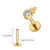 Waterproof Gold Crystal 8mm Labret (Single)