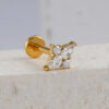 Waterproof Gold Crystal Star 8mm Labret (Single)