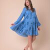 Handprint Dream Apparel Lobster Dress Embroidered Blue