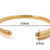 Waterproof Smooth Rounded Cuff Bangle