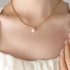 Waterproof Pearl Necklace – Thick Chain