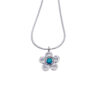 Simple Silver Flower With Opalite Centre Necklace