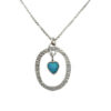 Textured Necklace With Hanging Opalite Heart