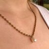 Waterproof Pearl Necklace – Thick Chain