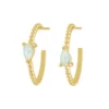 Teardrop Opal Textured Hoops