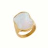 Waterproof Mother of Pearl Ripple Ring